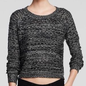 Aqua Marled Crop Charcoal Knit Cropped Sweater XS